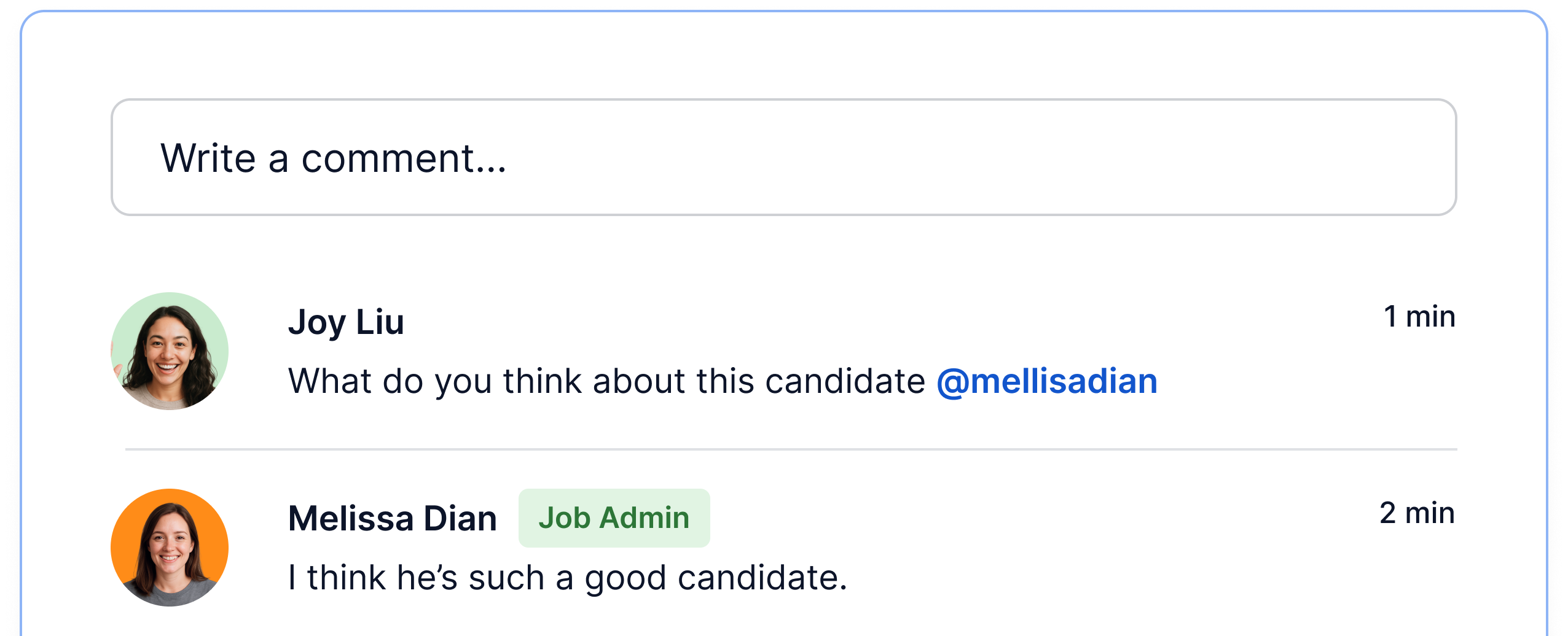 Rate and comment candidates