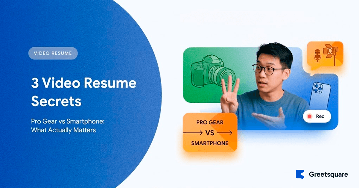 3 Secrets No One Tells You Before Using a Pro Gear or Smartphone Camera to Do a Video Resume Recording