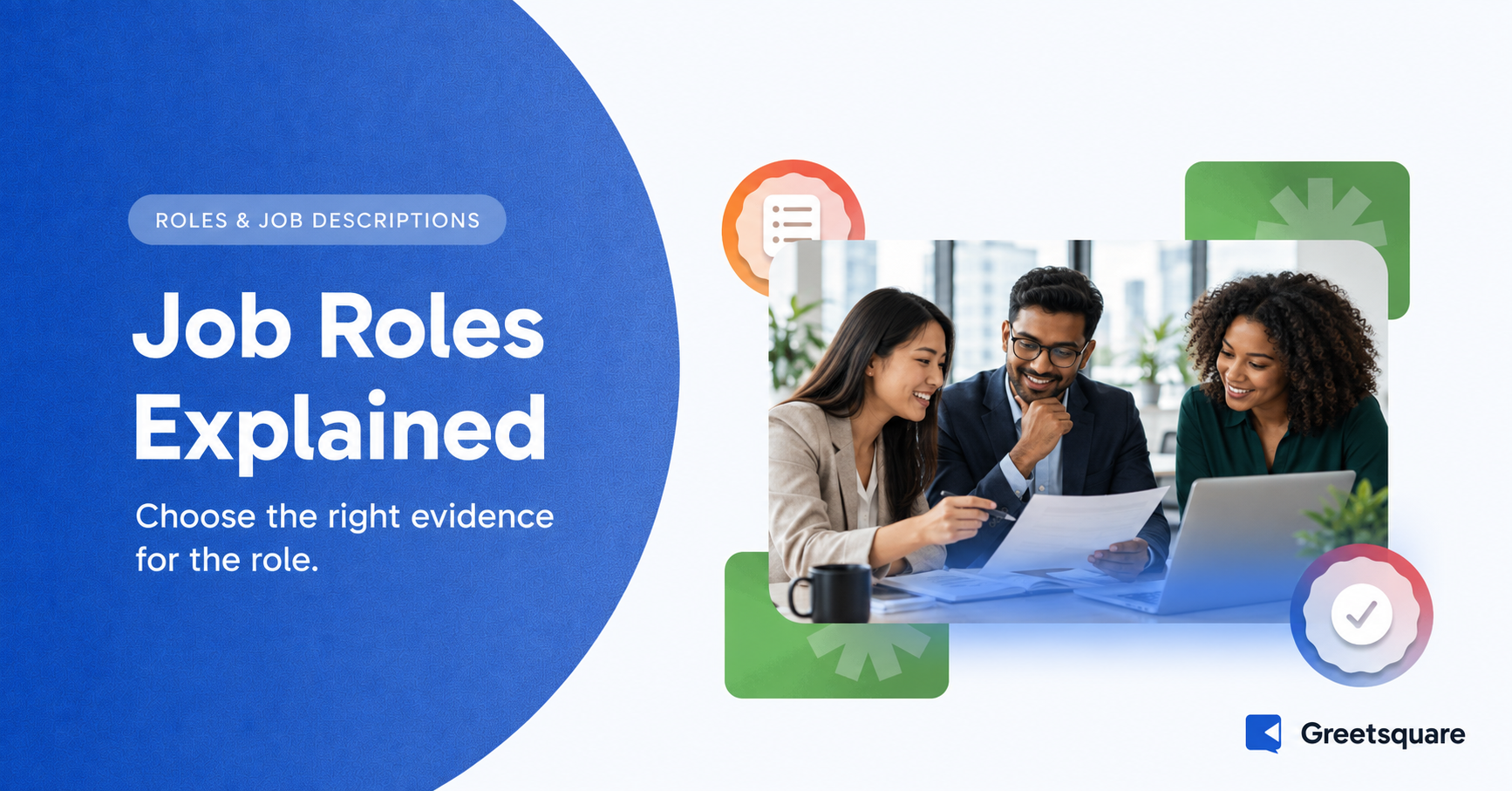 Professionals reviewing job roles and the evidence needed for an application.