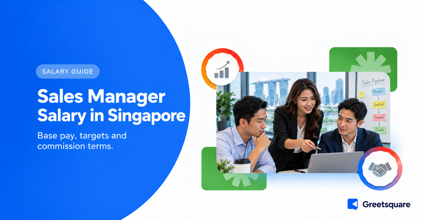 Sales manager coaching colleagues in a Singapore office.