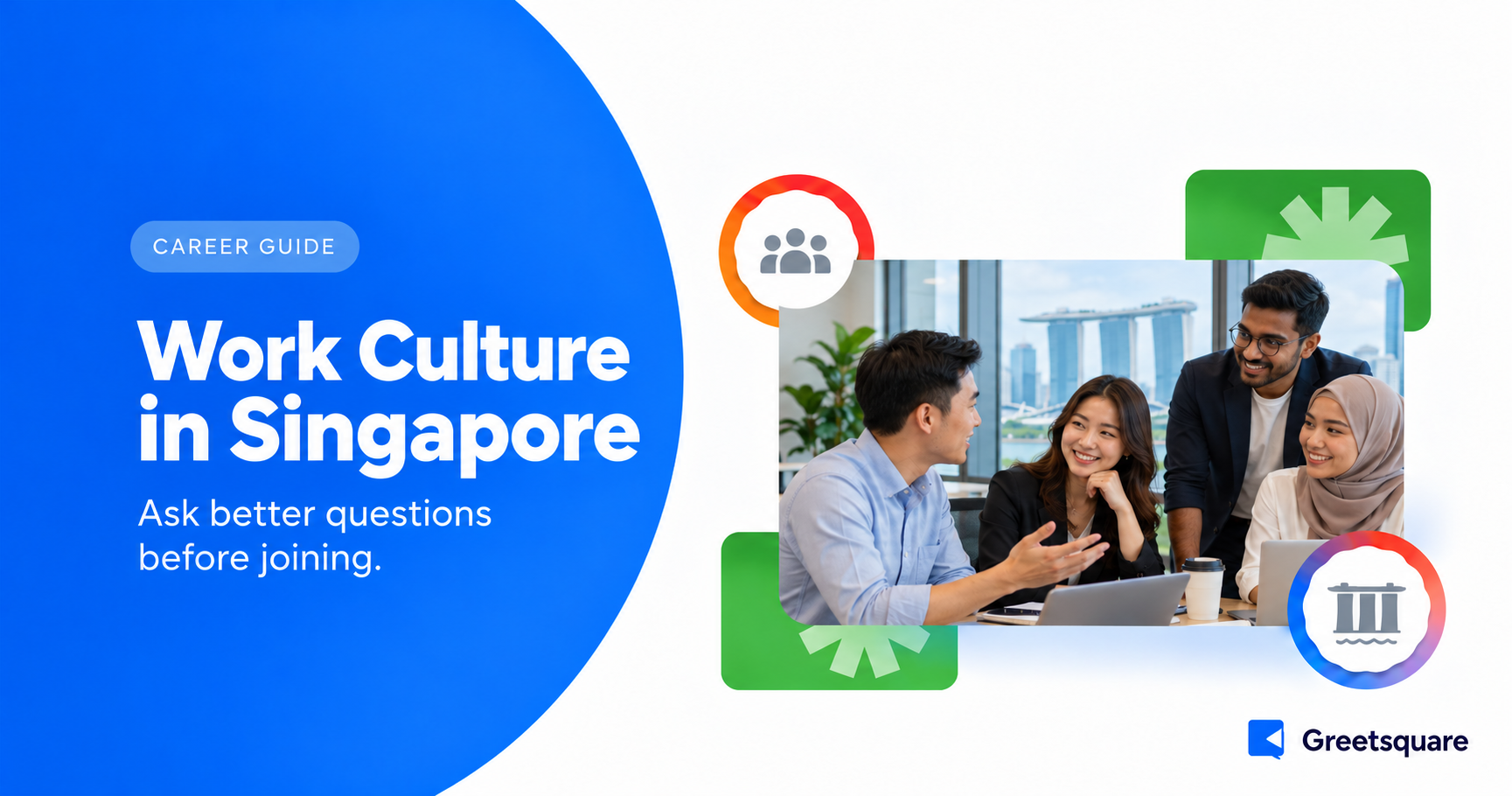 Multicultural team meeting in a Singapore office.